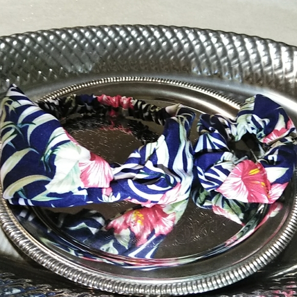 🌴🌺N 2 PIECE SET PALM LEAVES HEAD WRAP& SCRUNCHIE - Picture 2 of 6